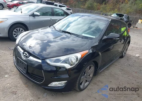 2013 Hyundai Veloster Turbo W/Black from USA, damaged, VIN KMHTC6AE5DU095215